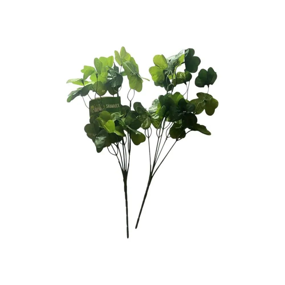 Shamrock Greenery Picks – Set of 2 Bundles • St Patricks Day Craft Supplies